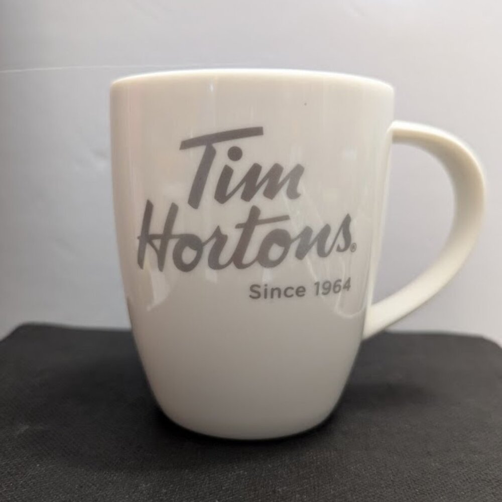 TIM HORTONS Limited Edition Bilingual Since 1964 White & Turquoise Mug 2014
